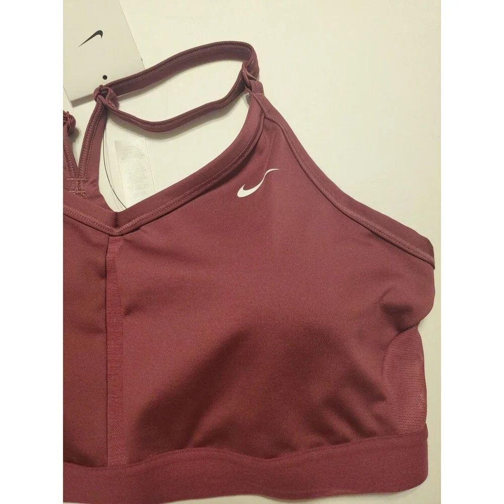 Nike CZ4456-689 Dri-Fit Activewear Women's Sports Bra, Size XXL, Maroon, Running
